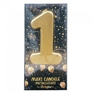 Candeline per torta Oro maxi numero 1