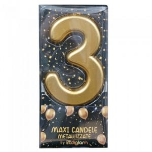 Candeline per torta Oro maxi numero 3