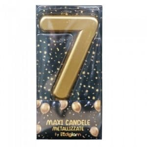 Candeline per torta Oro maxi numero 7