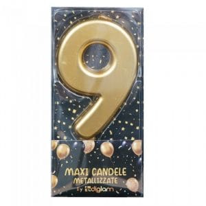 Candeline per torta Oro maxi numero 9