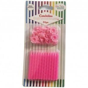 Candeline per torta 24 rosa