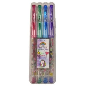 Penne gel glitter 4pz profumate Unicorno