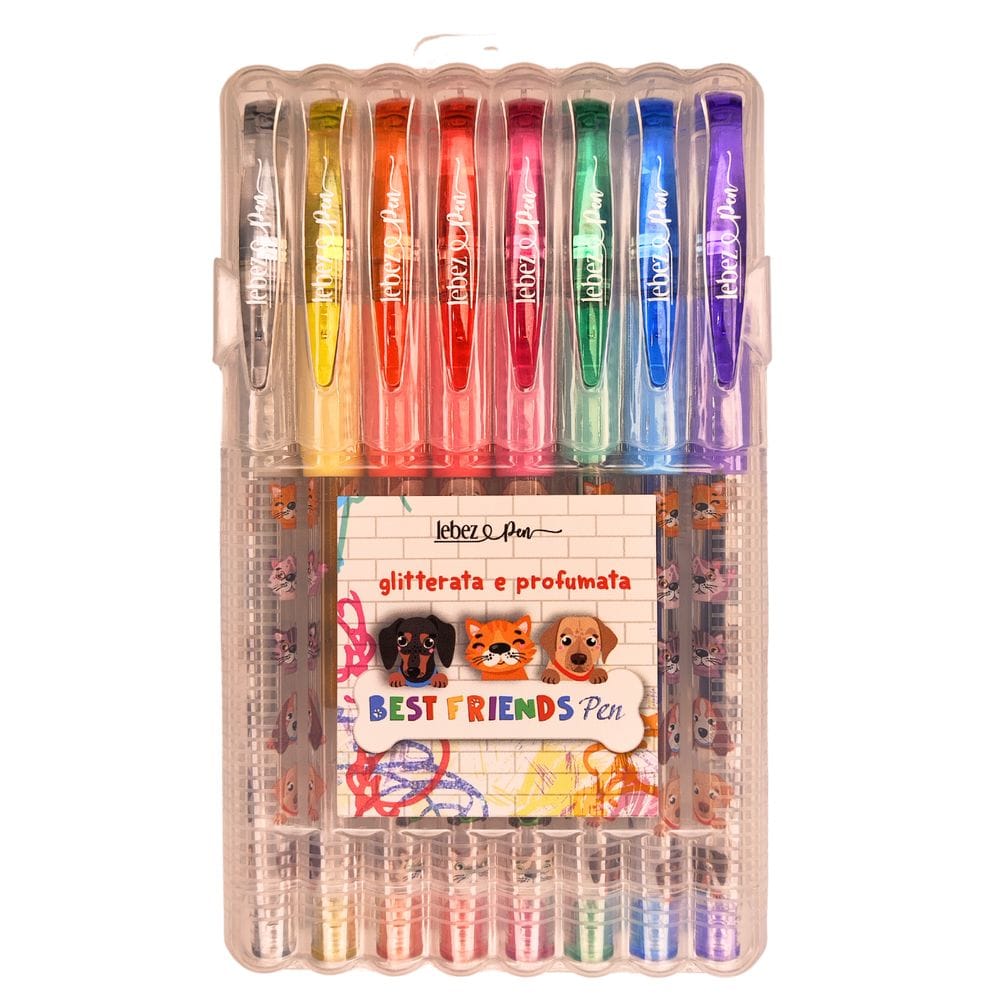 Penne gel glitter 8pz profumate Animali