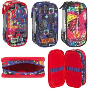 Astuccio triplo organizzato Comix Flash