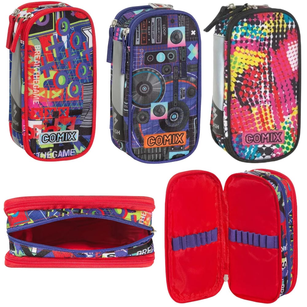 Astuccio triplo organizzato Comix Flash