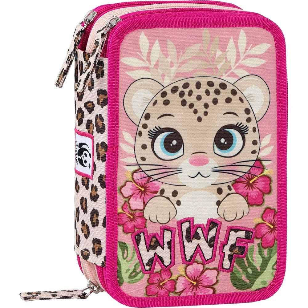 Astuccio 3 zip completo WWF Leopardo